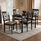 Baxton Studio Renaud Sand Upholstered Espresso Finished 5-Piece Wood Dining Set 157-9729-8026 - alternate 3